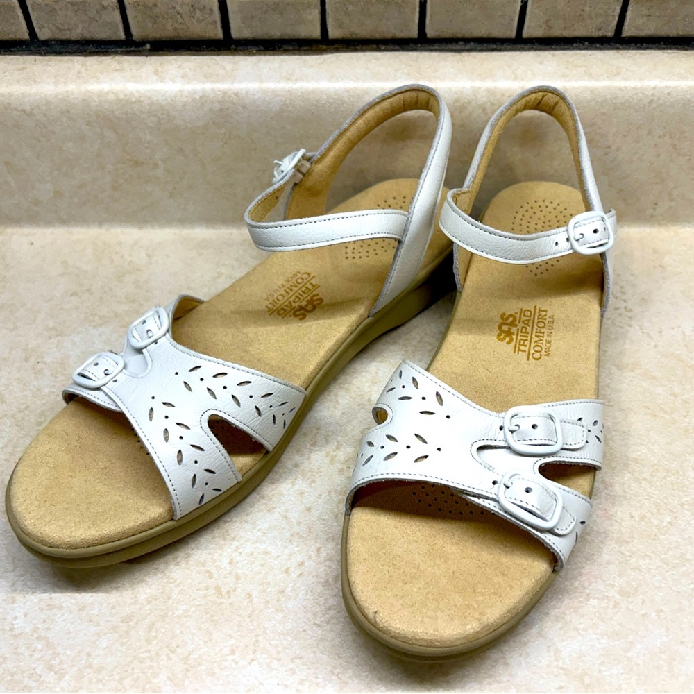 SAS Women's Duo White Sandal 10.5 S Arch Comfort New In Box